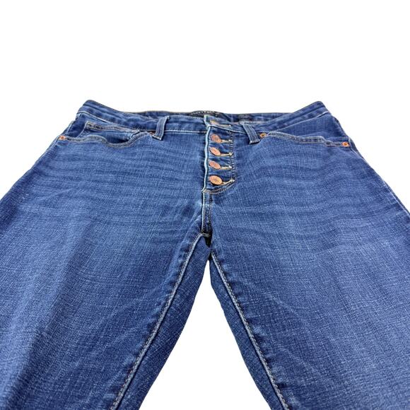 EUC LUCKY BRAND 12/31 Mid Rise Ava Dark Wash Button Fly Ankle Skinny Jean - Picture 5 of 12